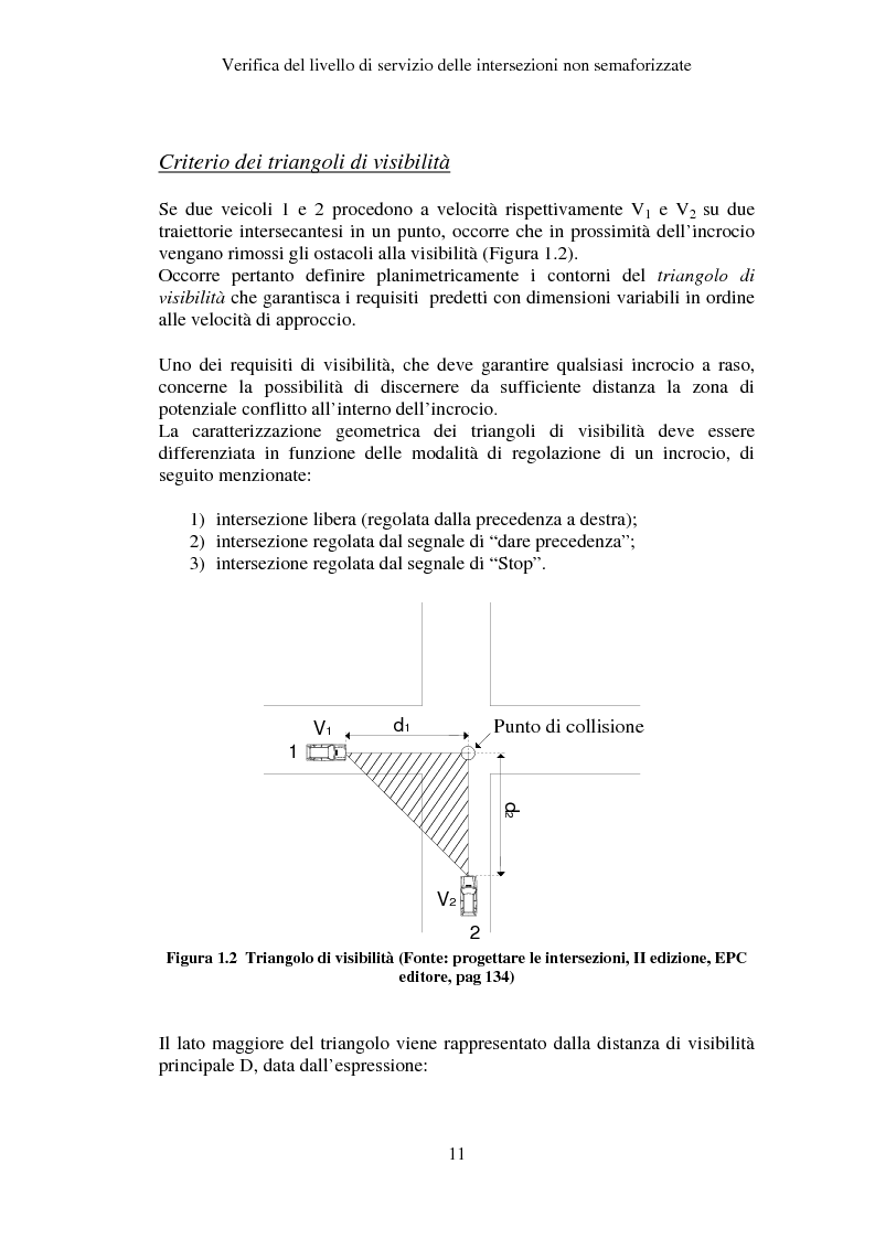 Anteprima della tesi: Verifica del Livello di Servizio delle Intersezioni non semaforizzate, Pagina 6
