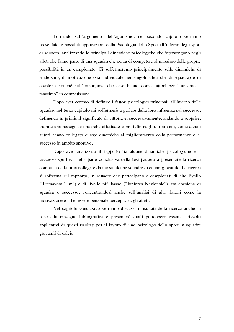Anteprima della tesi: Coesione di gruppo e dinamiche psicologiche nello sport: uno studio su squadre giovanili di calcio , Pagina 3