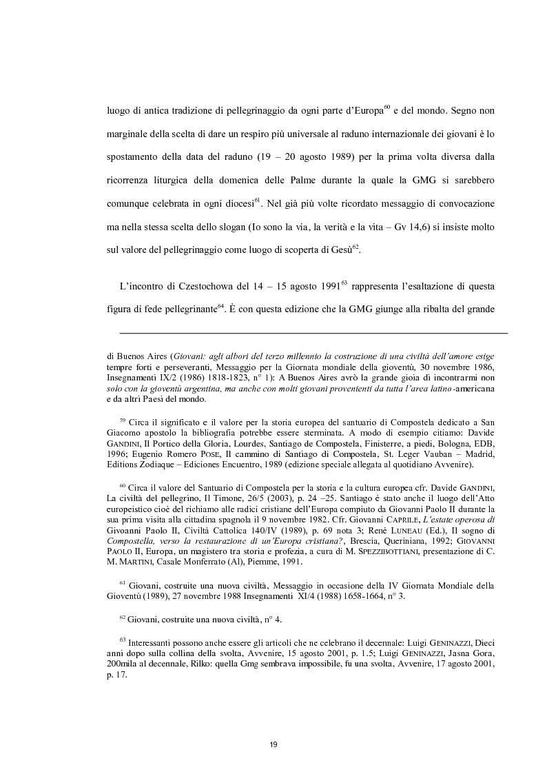 Estratto dalla tesi: Le Giornate Mondiali della Gioventù: sviluppo storico, significato ecclesiale - pastorale e indagine tra i giovani lodigiani.