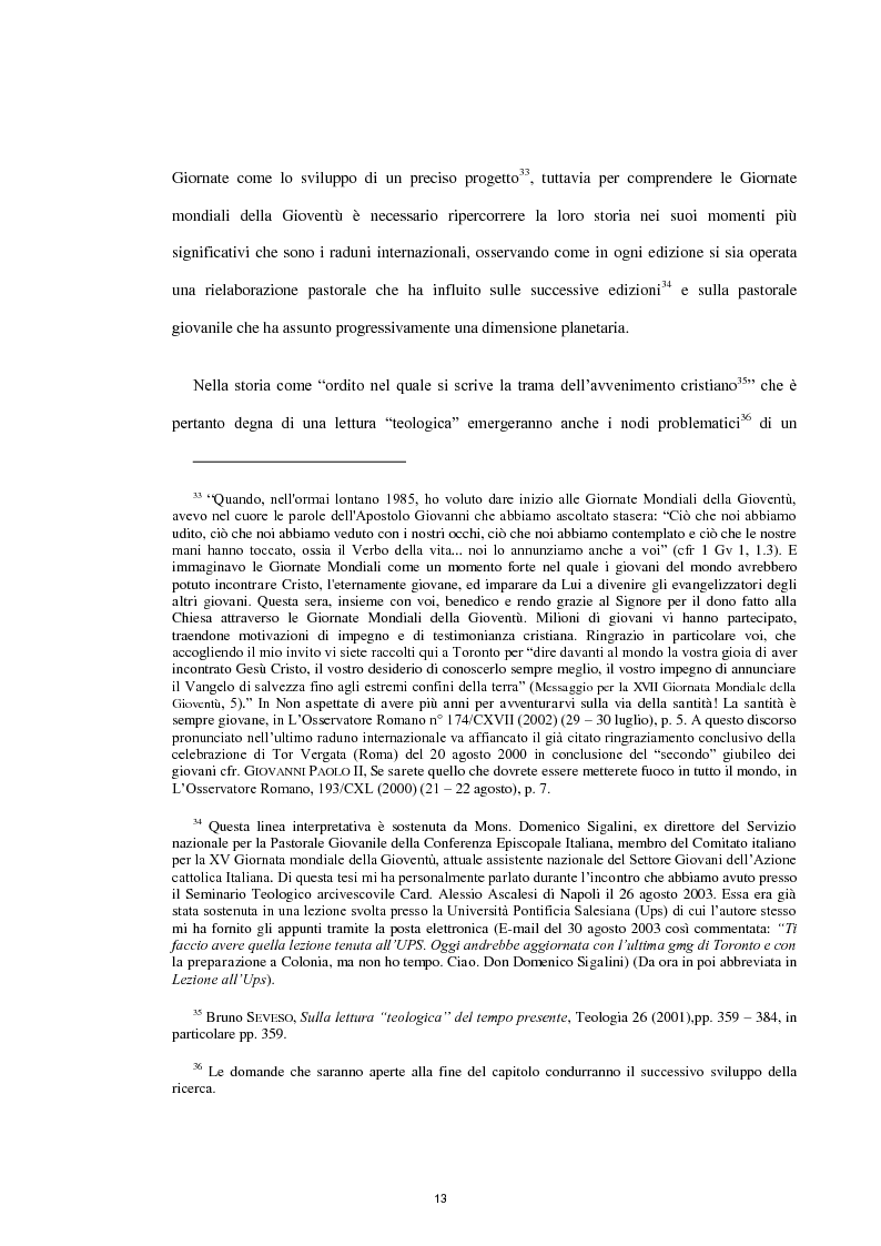 Anteprima della tesi: Le Giornate Mondiali della Gioventù: sviluppo storico, significato ecclesiale - pastorale e indagine tra i giovani lodigiani., Pagina 11