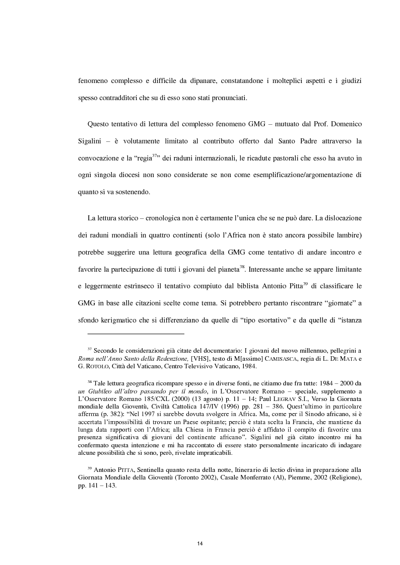 Anteprima della tesi: Le Giornate Mondiali della Gioventù: sviluppo storico, significato ecclesiale - pastorale e indagine tra i giovani lodigiani., Pagina 12