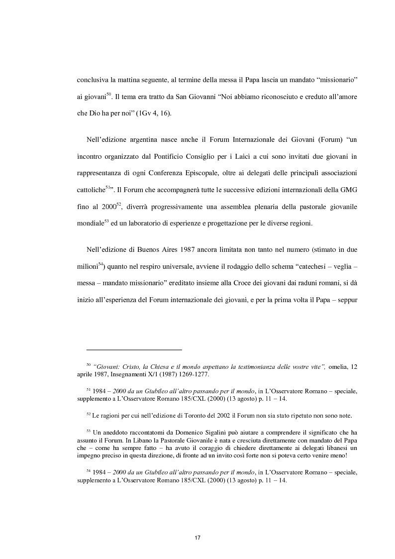 Anteprima della tesi: Le Giornate Mondiali della Gioventù: sviluppo storico, significato ecclesiale - pastorale e indagine tra i giovani lodigiani., Pagina 15