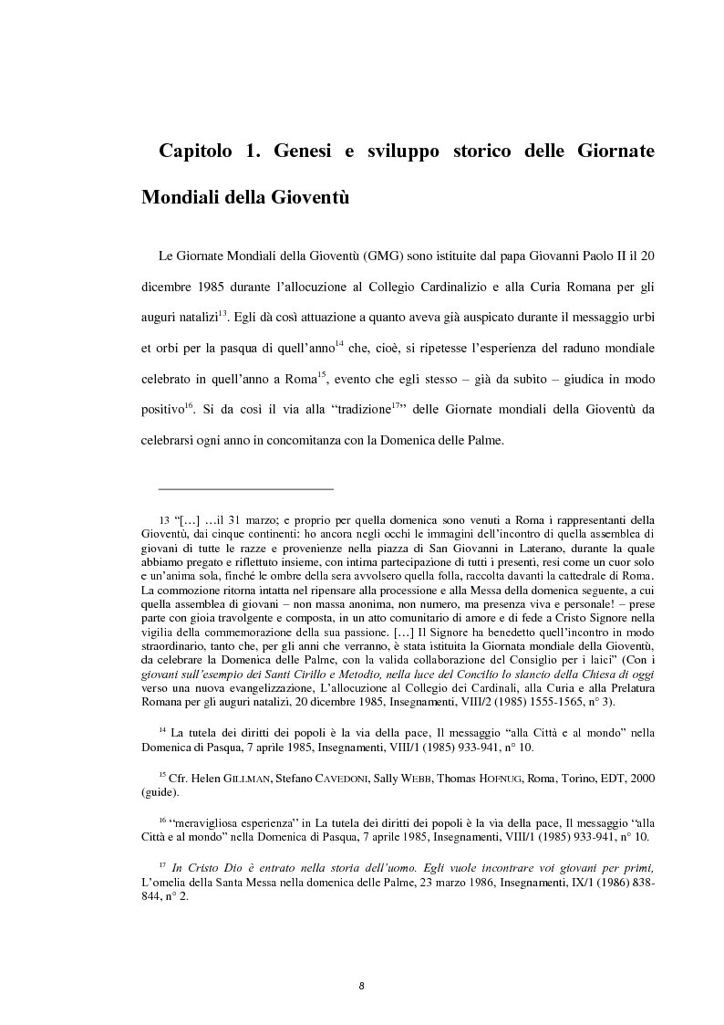 Anteprima della tesi: Le Giornate Mondiali della Gioventù: sviluppo storico, significato ecclesiale - pastorale e indagine tra i giovani lodigiani., Pagina 6