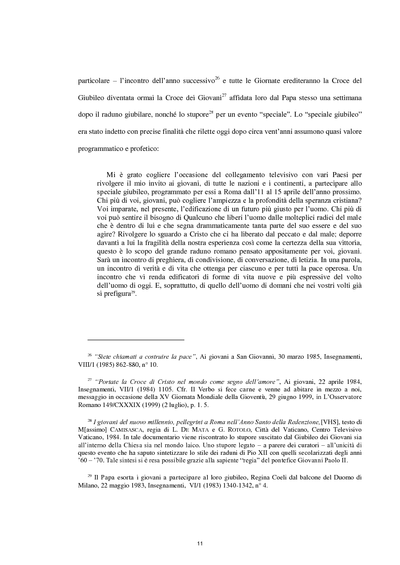 Anteprima della tesi: Le Giornate Mondiali della Gioventù: sviluppo storico, significato ecclesiale - pastorale e indagine tra i giovani lodigiani., Pagina 9