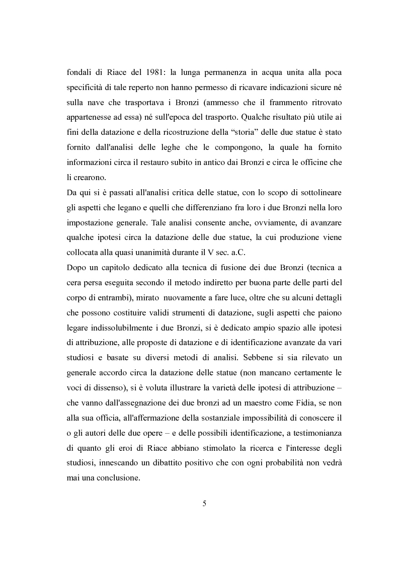 Anteprima della tesi: La fortuna dei Bronzi di Riace, Pagina 3