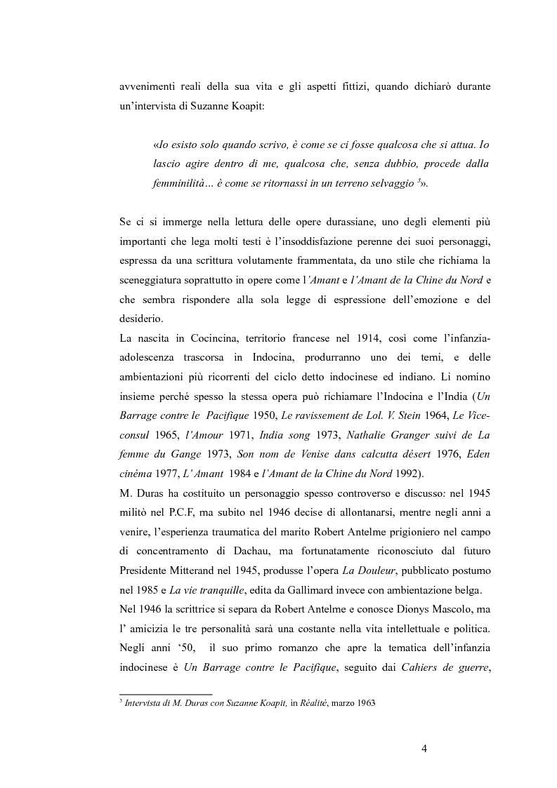 Anteprima della tesi: Il faut se perdre: le manque originaire et l’errance dans l’univers durassien, Pagina 3