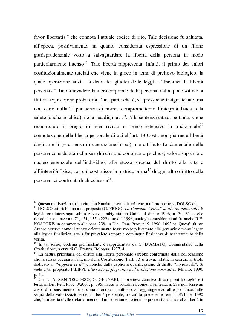 Anteprima della tesi: I prelievi biologici coattivi nel procedimento penale , Pagina 13