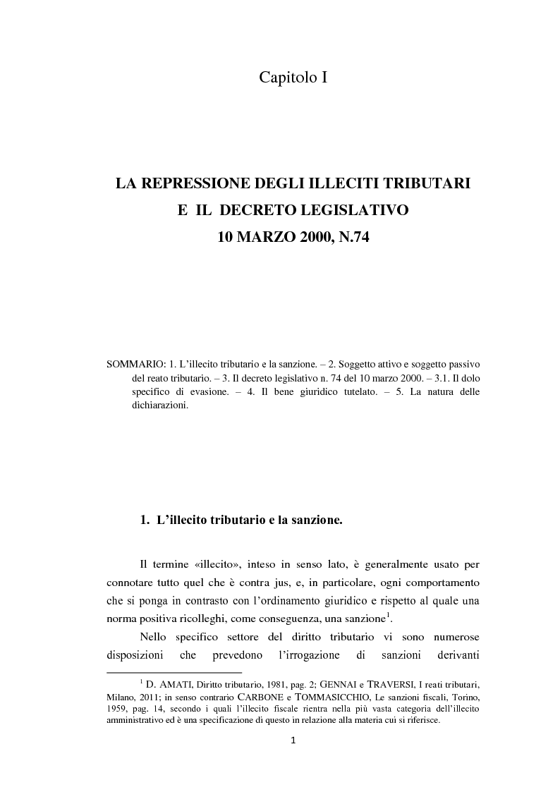 Anteprima della tesi: La dichiarazione fraudolenta, Pagina 5