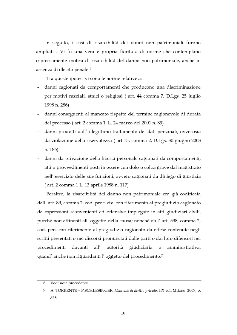 Anteprima della tesi: Il risarcimento del danno non patrimoniale con pregiudizi esistenziali, Pagina 10