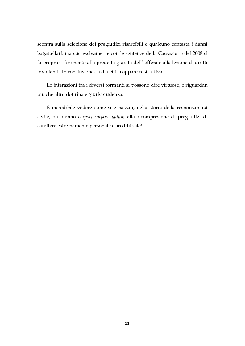 Anteprima della tesi: Il risarcimento del danno non patrimoniale con pregiudizi esistenziali, Pagina 6