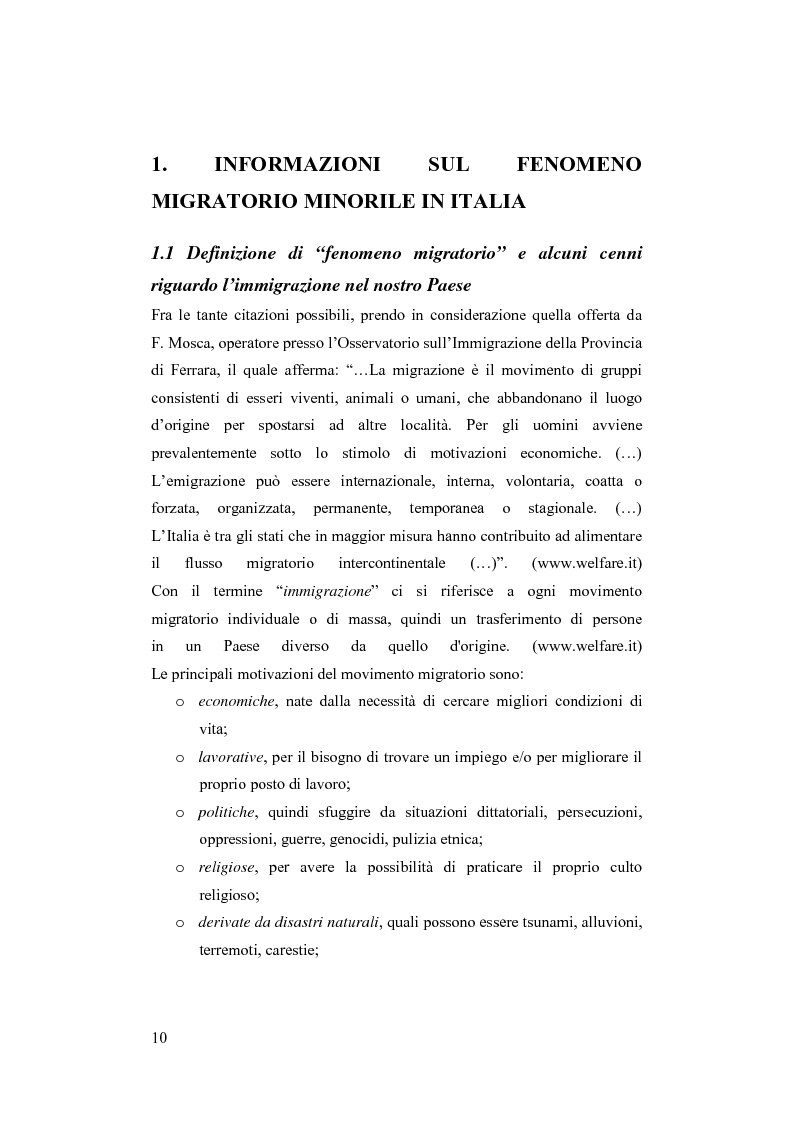 Anteprima della tesi: Minori stranieri in Italia in condizioni difficili: il caso dei minori non accompagnati, Pagina 5