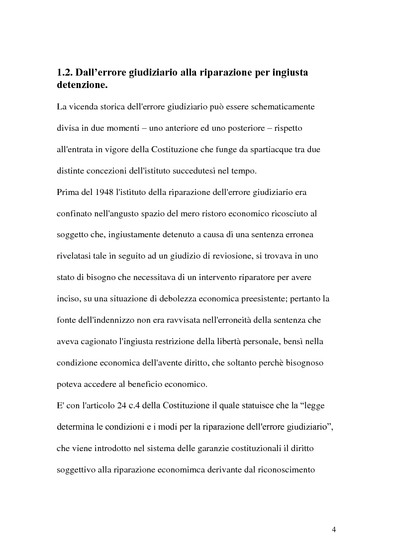 Anteprima della tesi: La riparazione per ingiusta detenzione, Pagina 4