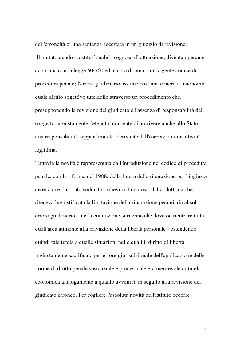 Anteprima della tesi: La riparazione per ingiusta detenzione, Pagina 5