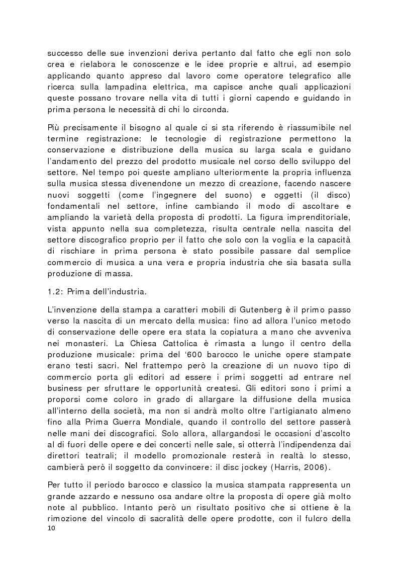 Anteprima della tesi: Il prodotto musicale tra industria e artigianato, Pagina 3