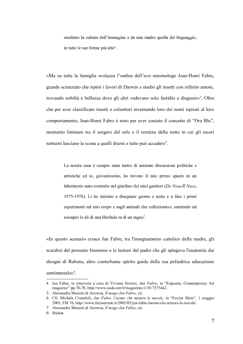 Anteprima della tesi: Il pensiero e il teatro di Jan Fabre, Pagina 4