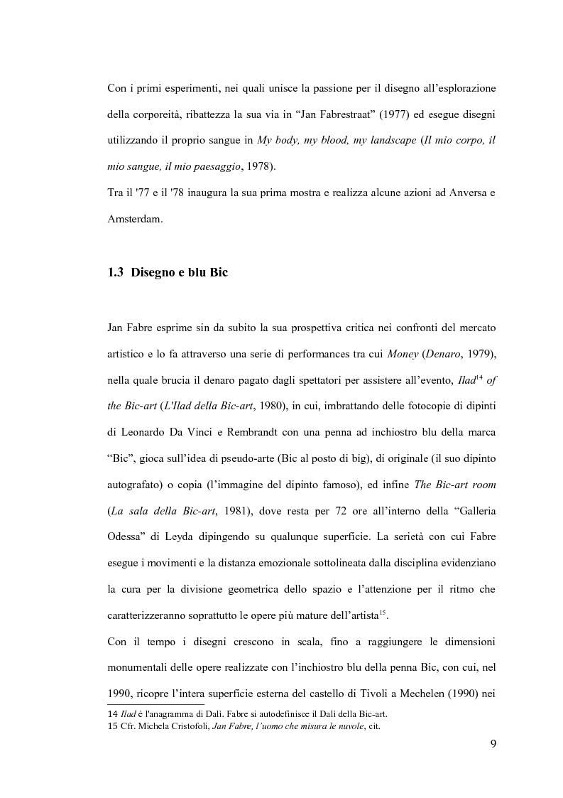 Anteprima della tesi: Il pensiero e il teatro di Jan Fabre, Pagina 6