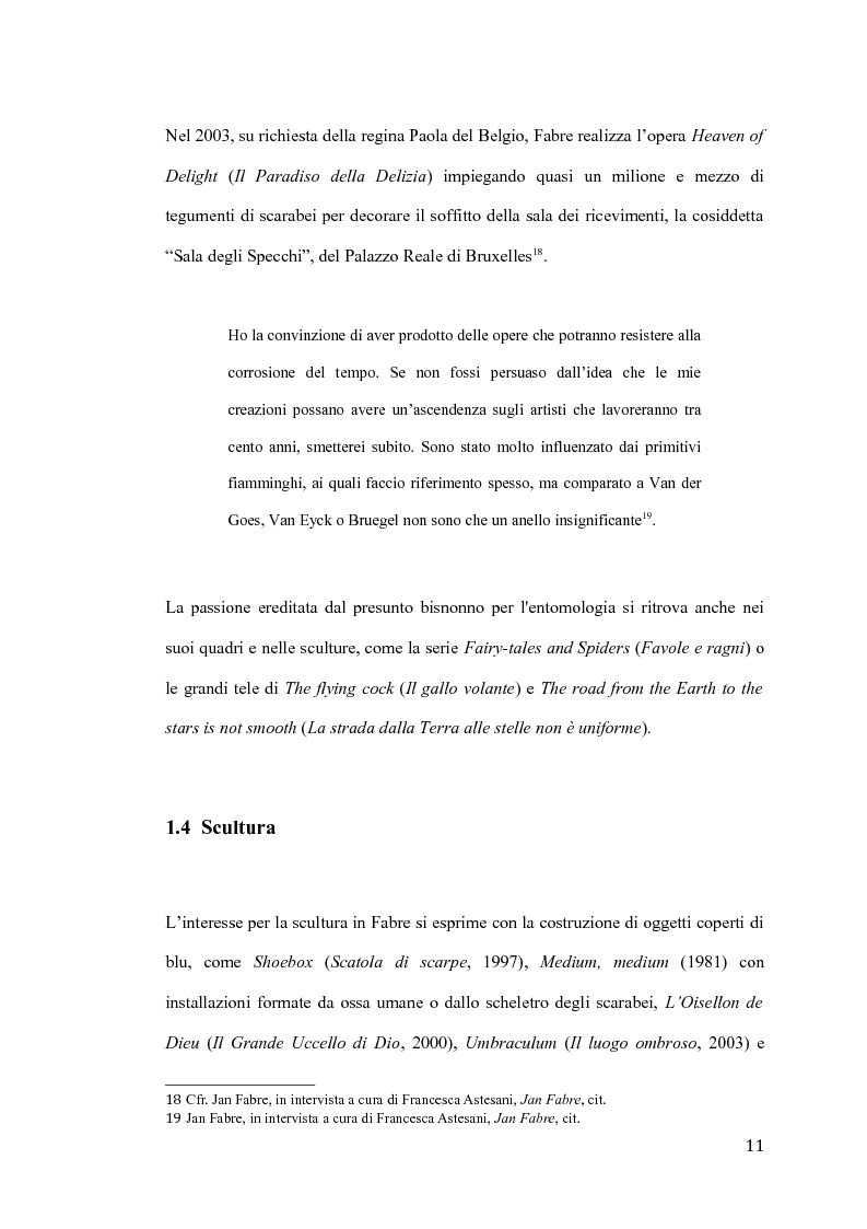 Anteprima della tesi: Il pensiero e il teatro di Jan Fabre, Pagina 8
