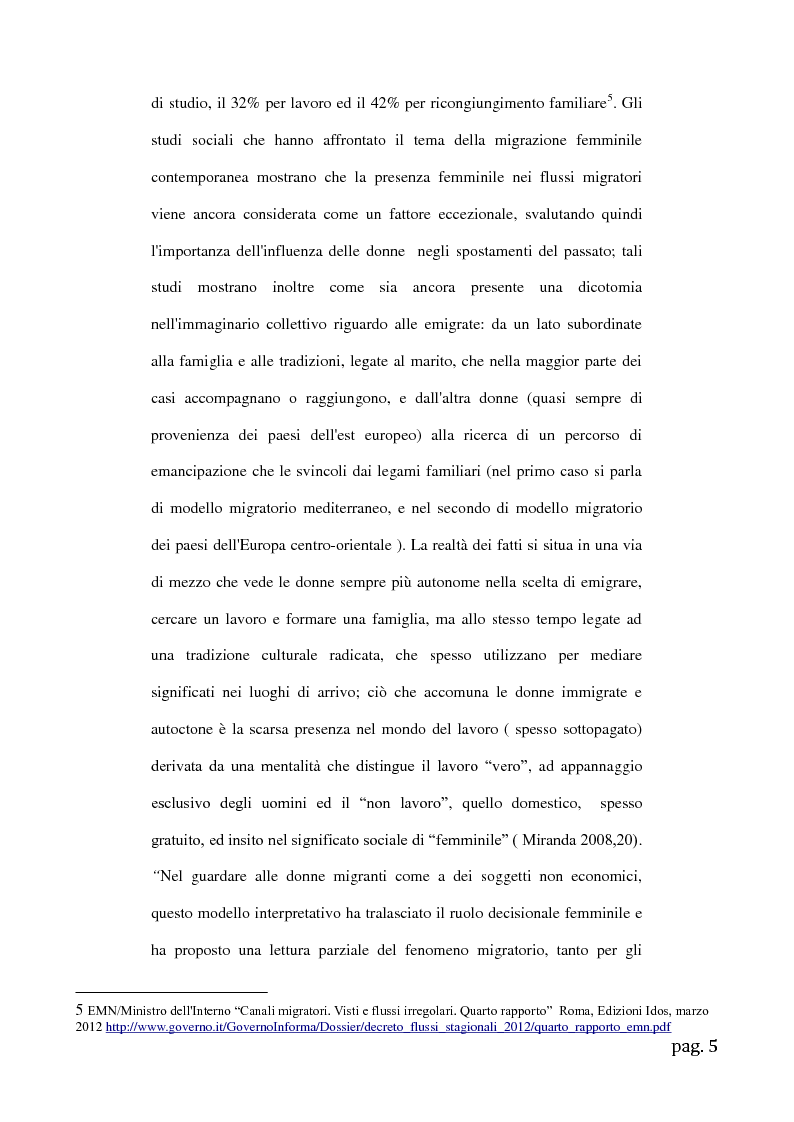 Anteprima della tesi: Migrazioni femminili in Sicilia, l'importanza delle tradizioni nell'integrazione interculturale, Pagina 5