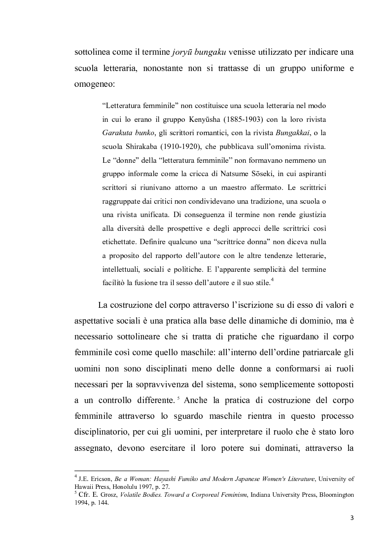 Anteprima della tesi: Corpo di donna, voci di donna. Strategie di emancipazione nella letteratura femminile giapponese moderna, Pagina 4