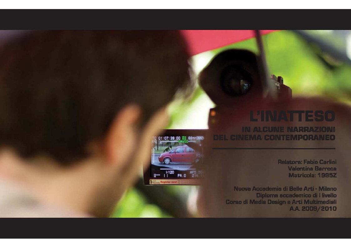 Anteprima della tesi: L'inatteso in alcune narrazioni del cinema contemporaneo, Pagina 1
