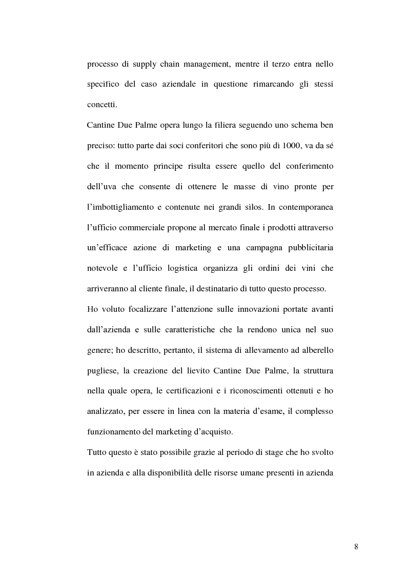 Anteprima della tesi: La gestione della produzione vinicola. Il caso Cantine Due Palme, Pagina 4