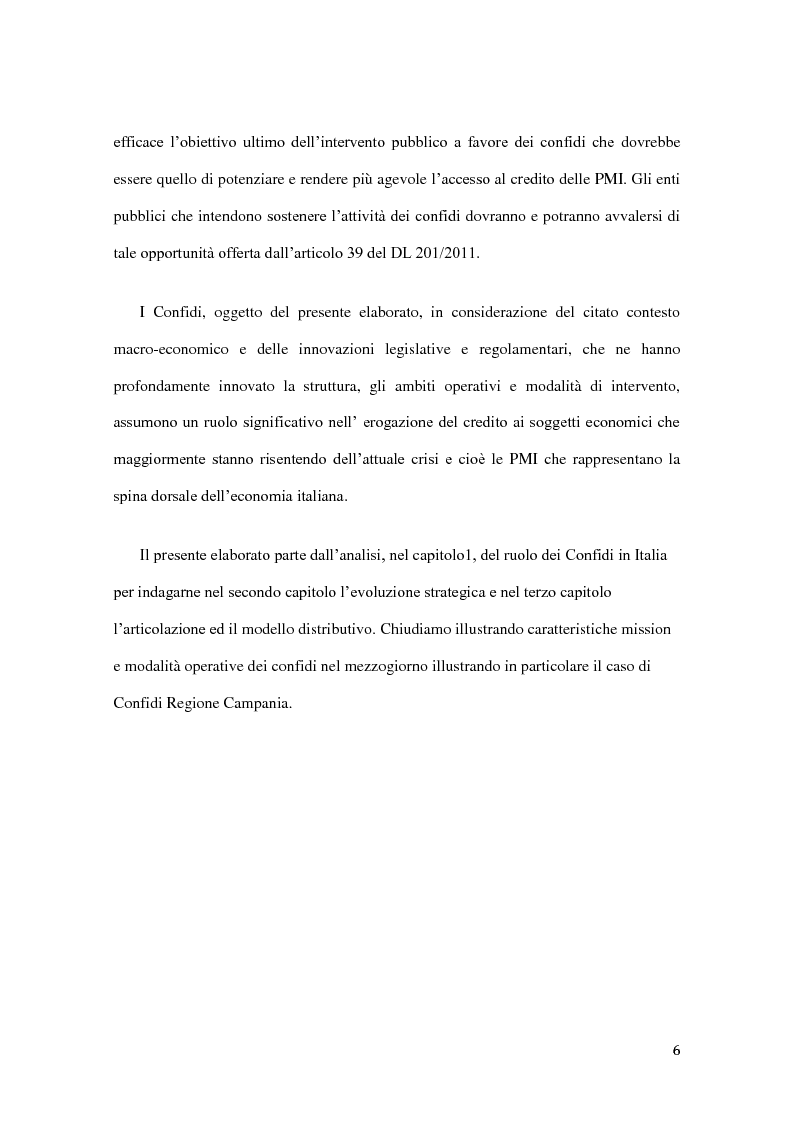 Anteprima della tesi: Ambito operativo, evoluzione strategica e modello distributivo dei confidi, Pagina 5
