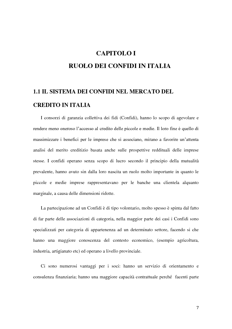 Anteprima della tesi: Ambito operativo, evoluzione strategica e modello distributivo dei confidi, Pagina 6