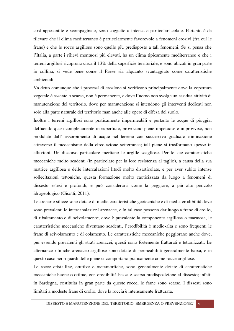 Anteprima della tesi: Dissesto e manutenzione del territorio: emergenza o prevenzione?, Pagina 5