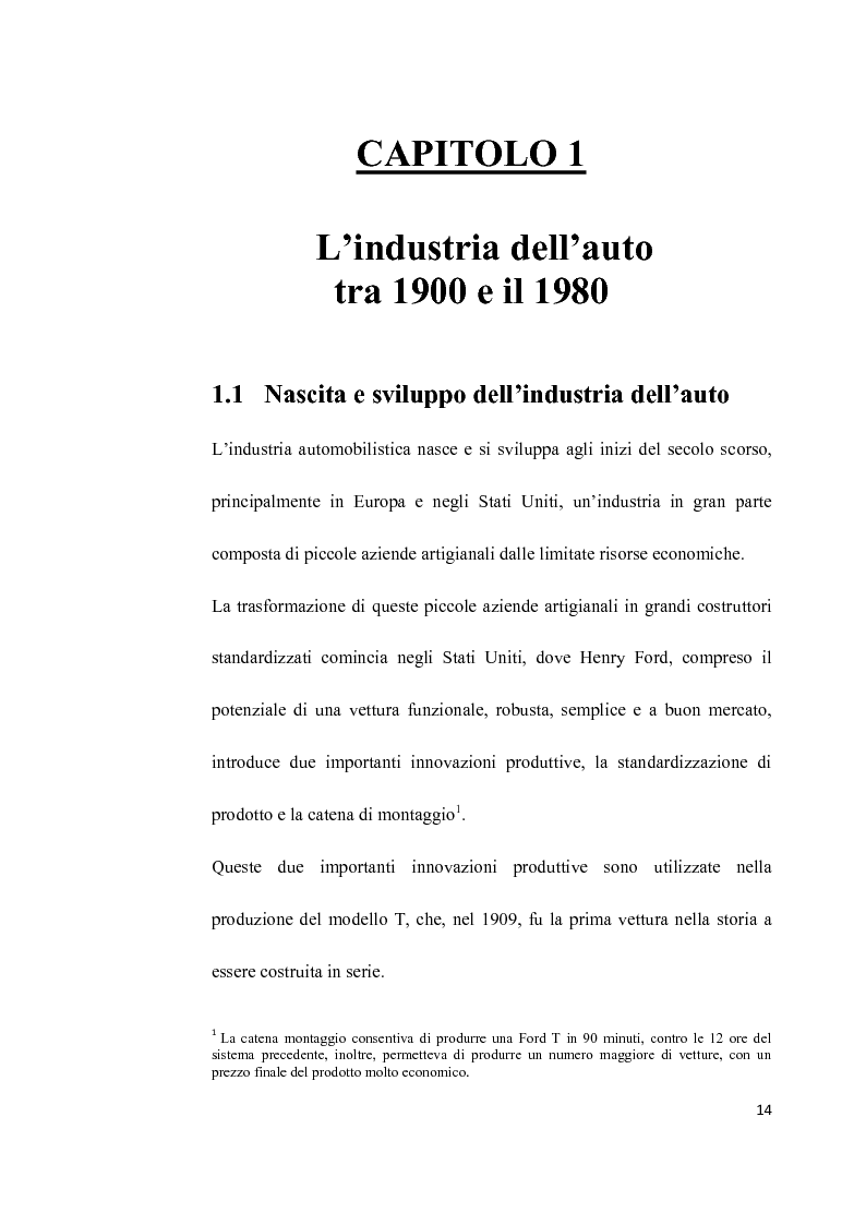 Anteprima della tesi: L'Industria dell'auto tra passato e futuro: strategia di innovazione e cooperazione, Pagina 11