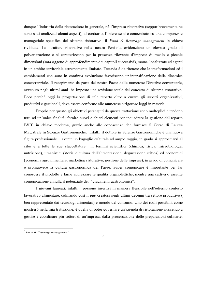 Anteprima della tesi: IL governo di un'impresa di ristorazione: il ruolo del Gastronomo nell'azienda ''Ombre Rosse'', Pagina 3