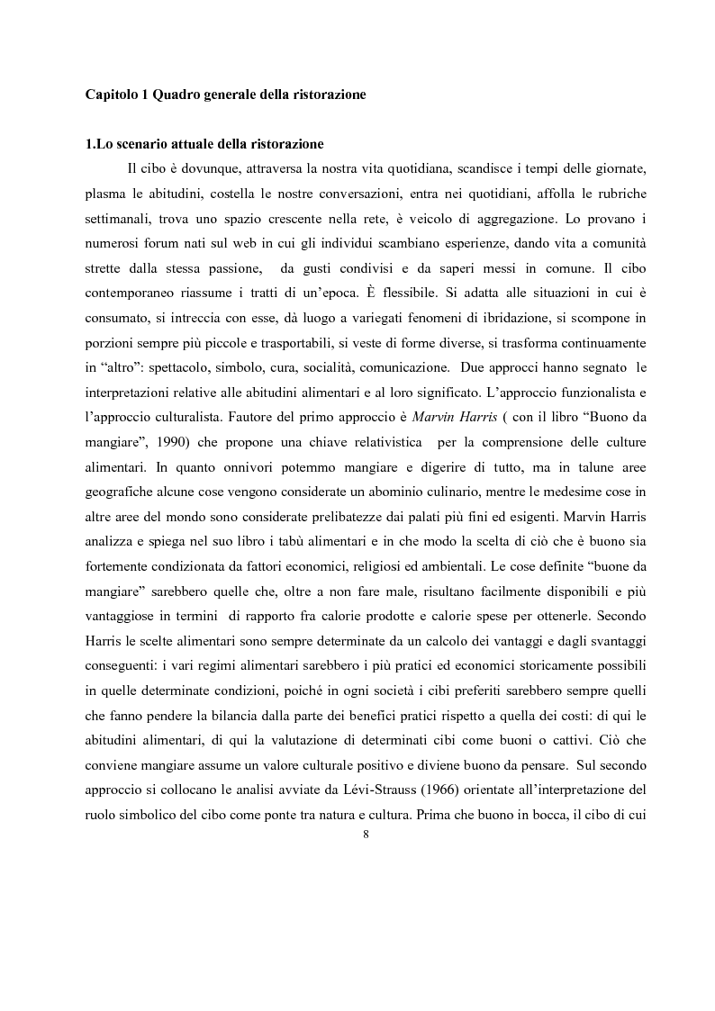 Anteprima della tesi: IL governo di un'impresa di ristorazione: il ruolo del Gastronomo nell'azienda ''Ombre Rosse'', Pagina 5