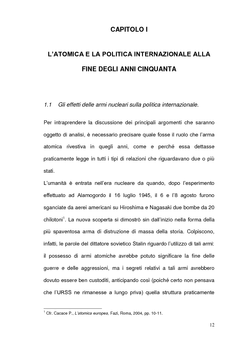 Anteprima della tesi: La Strategia Nucleare in Europa negli anni Sessanta, Pagina 11