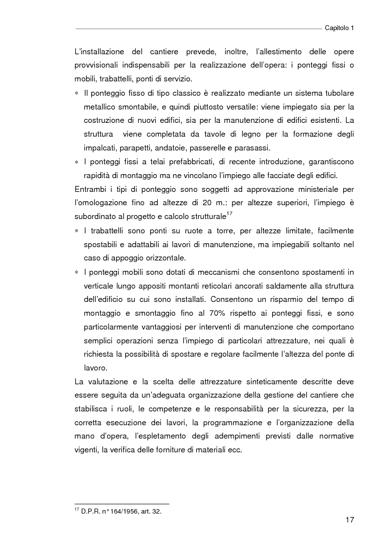 Anteprima della tesi: Il progetto della sicurezza nei cantieri edili. Analisi dell'iter legislativo e verifiche di fattibilità, Pagina 12