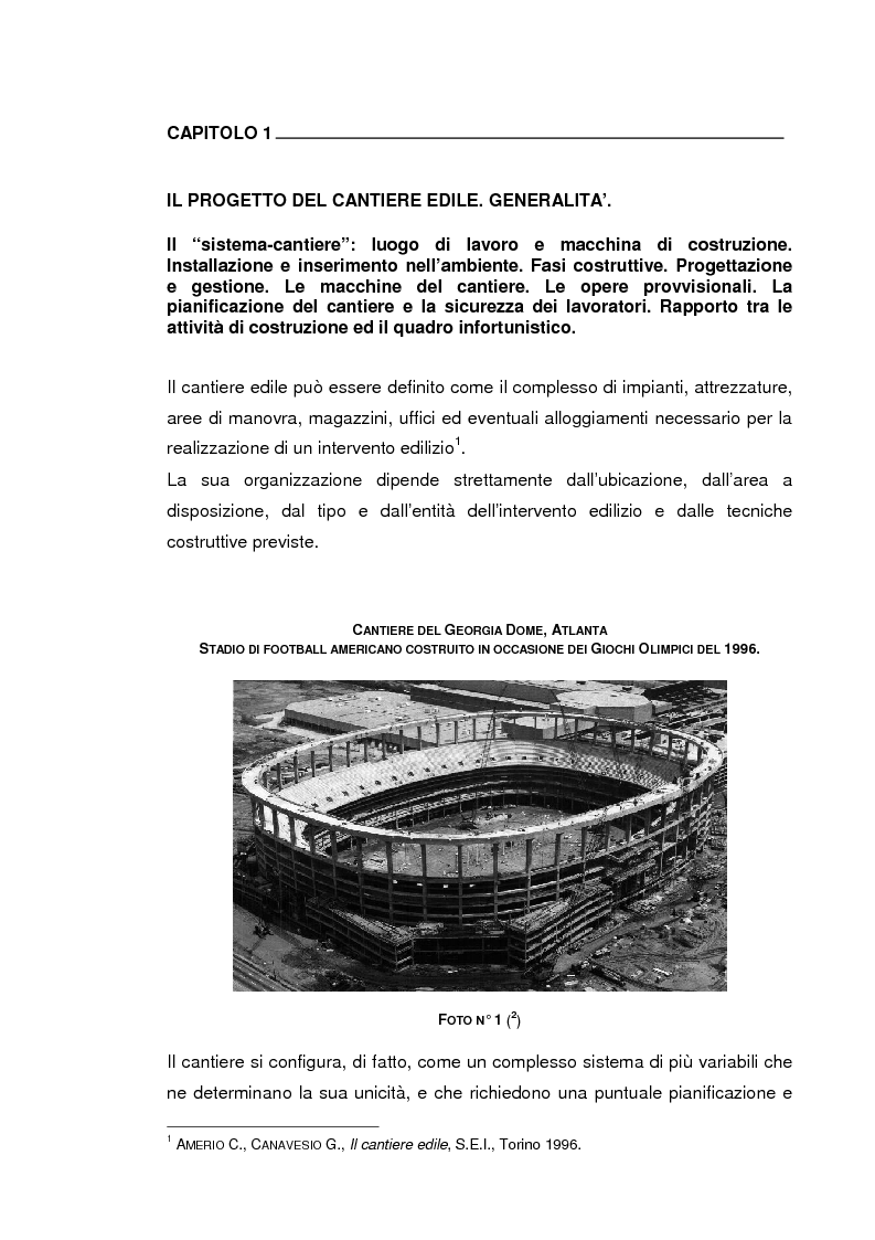 Anteprima della tesi: Il progetto della sicurezza nei cantieri edili. Analisi dell'iter legislativo e verifiche di fattibilità, Pagina 2