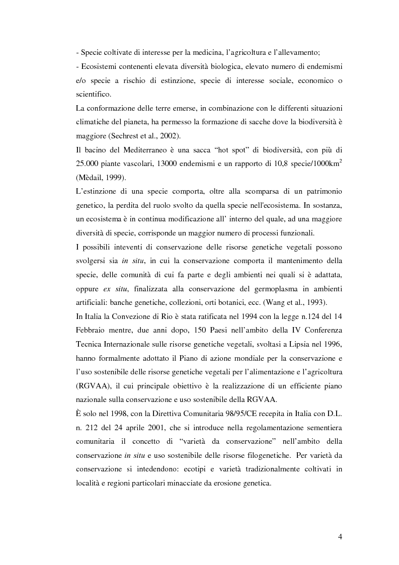 Anteprima della tesi: Biodiversità molecolare in ecotipi di cicerchia (Lathyrus sativus L.), Pagina 3