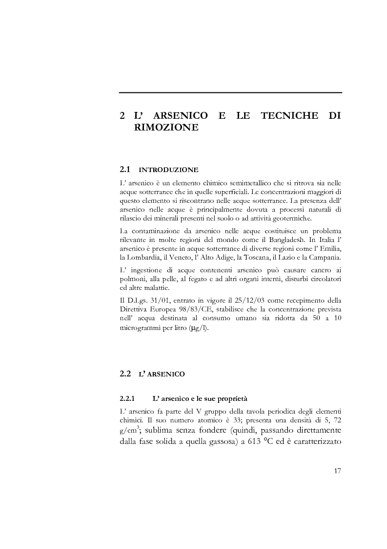Anteprima della tesi: Indagine sull'applicabilità del chitosano nella rimozione di ioni arseniato dalle acque destinate al consumo umano, Pagina 5