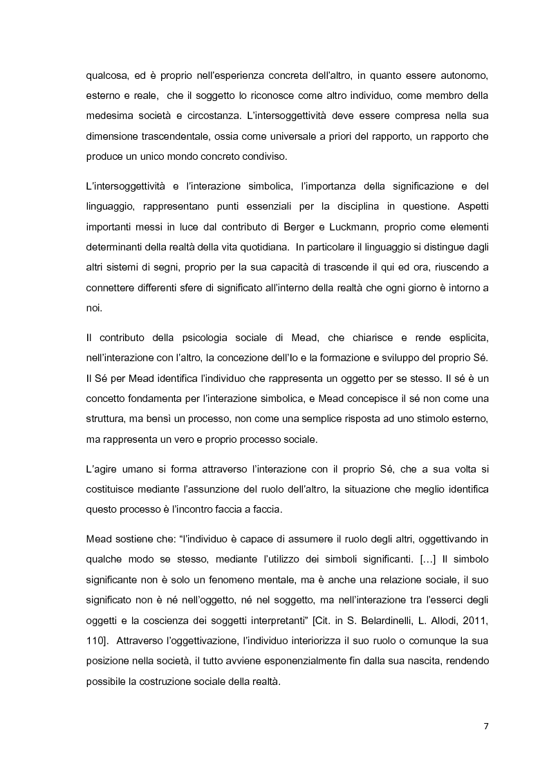 Anteprima della tesi: Costruzione sociale della realtà e vita quotidiana: il contributo di Berger e Luckmann alla sociologia della conoscenza, Pagina 6