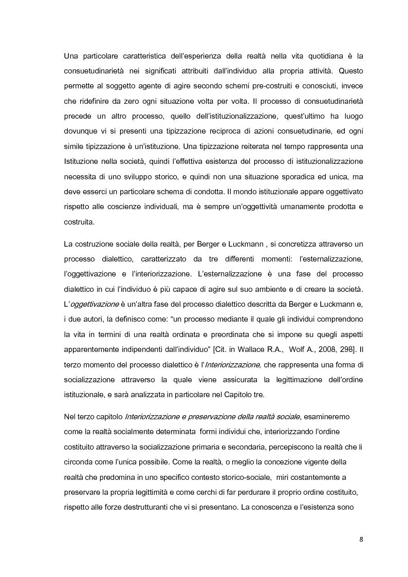 Anteprima della tesi: Costruzione sociale della realtà e vita quotidiana: il contributo di Berger e Luckmann alla sociologia della conoscenza, Pagina 7