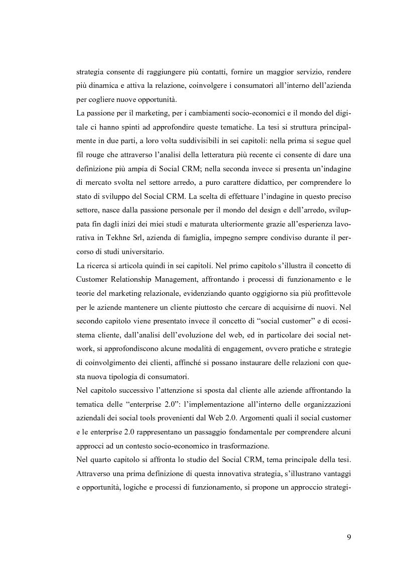 Anteprima della tesi: Social CRM: l'utilizzo di strumenti social come estensione del CRM aziendale. Strategie e scenari nel settore arredo., Pagina 3