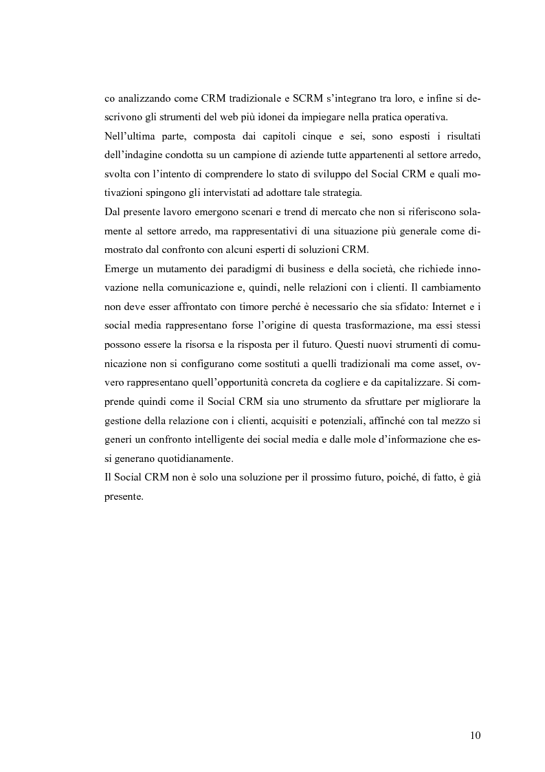 Anteprima della tesi: Social CRM: l'utilizzo di strumenti social come estensione del CRM aziendale. Strategie e scenari nel settore arredo., Pagina 4