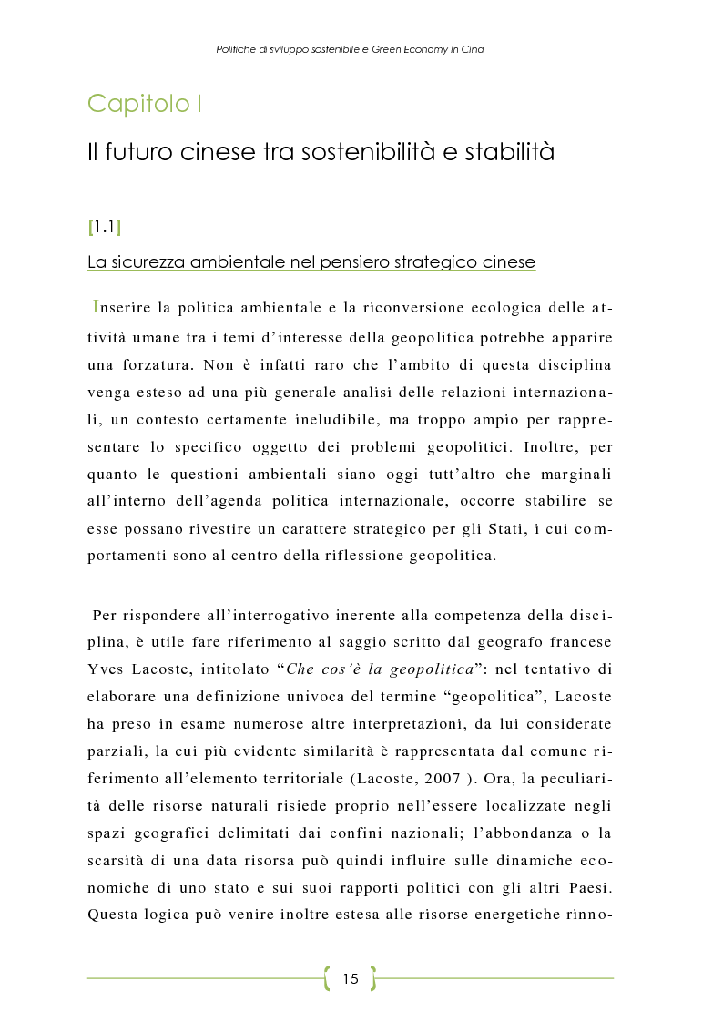 Anteprima della tesi: L'Oriente è Green - Politiche di sviluppo sostenibile e Green Economy in Cina, Pagina 8