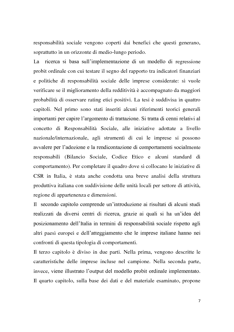 Anteprima della tesi: La Responsabilità sociale d'impresa e le performance finanziarie, Pagina 4