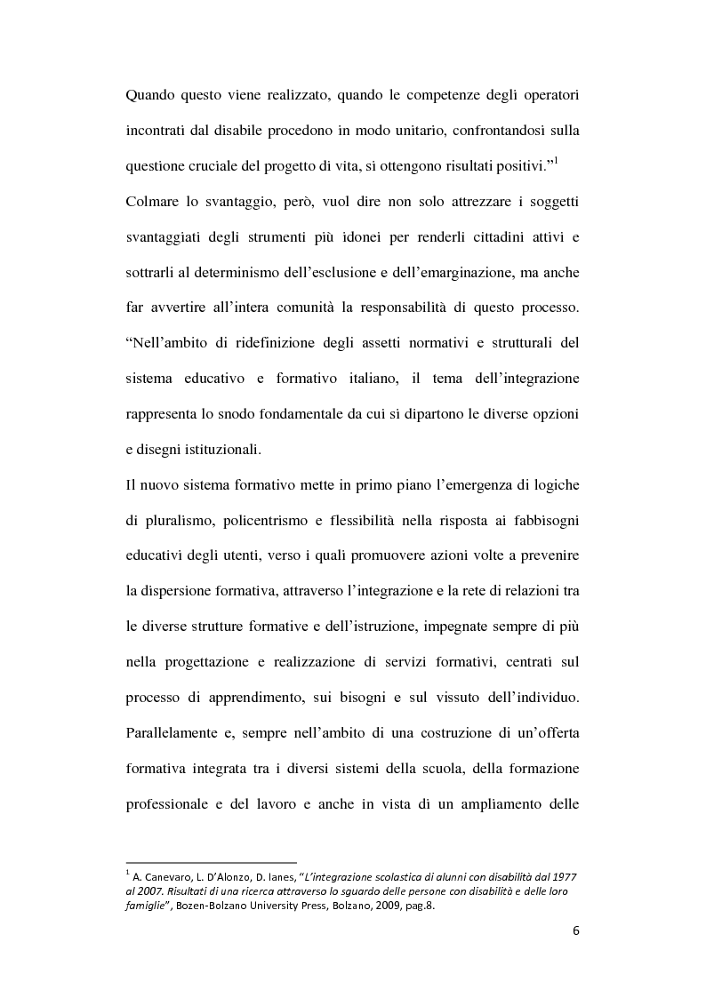 Anteprima della tesi: Diversabilità ed integrazione: riflessioni e strategie per la costruzione di un progetto di vita., Pagina 3