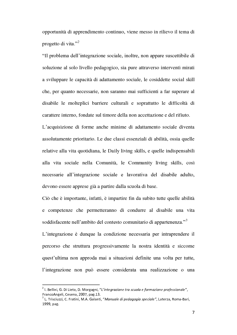 Anteprima della tesi: Diversabilità ed integrazione: riflessioni e strategie per la costruzione di un progetto di vita., Pagina 4