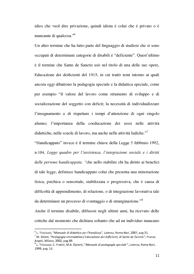 Anteprima della tesi: Diversabilità ed integrazione: riflessioni e strategie per la costruzione di un progetto di vita., Pagina 8