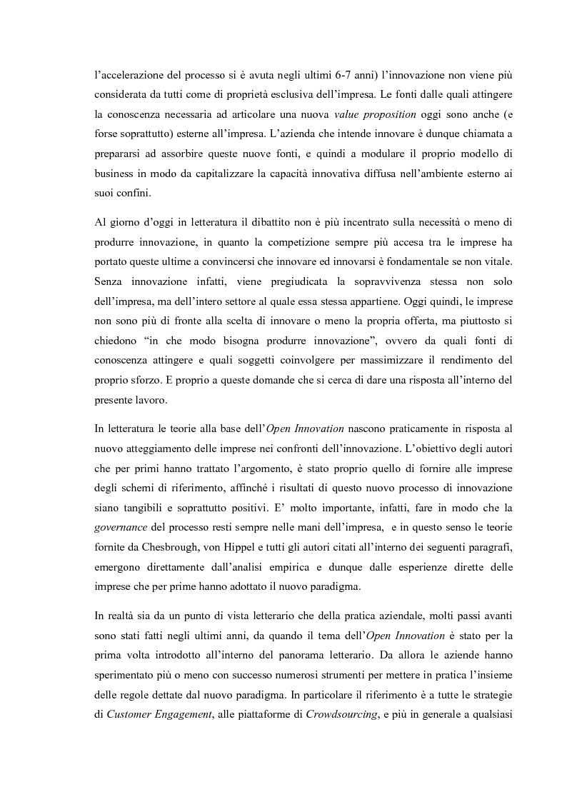 Anteprima della tesi: L'Open Innovation nella prospettiva del Marketing, Pagina 3