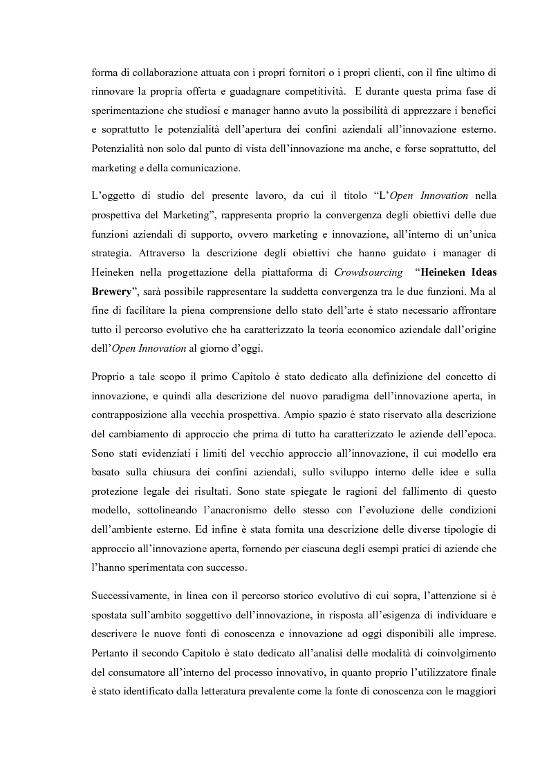 Anteprima della tesi: L'Open Innovation nella prospettiva del Marketing, Pagina 4