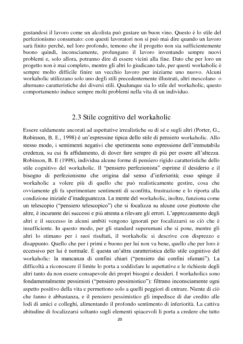 Anteprima della tesi: Dipendenza da lavoro. Work Addiction e Workaholism, Pagina 3