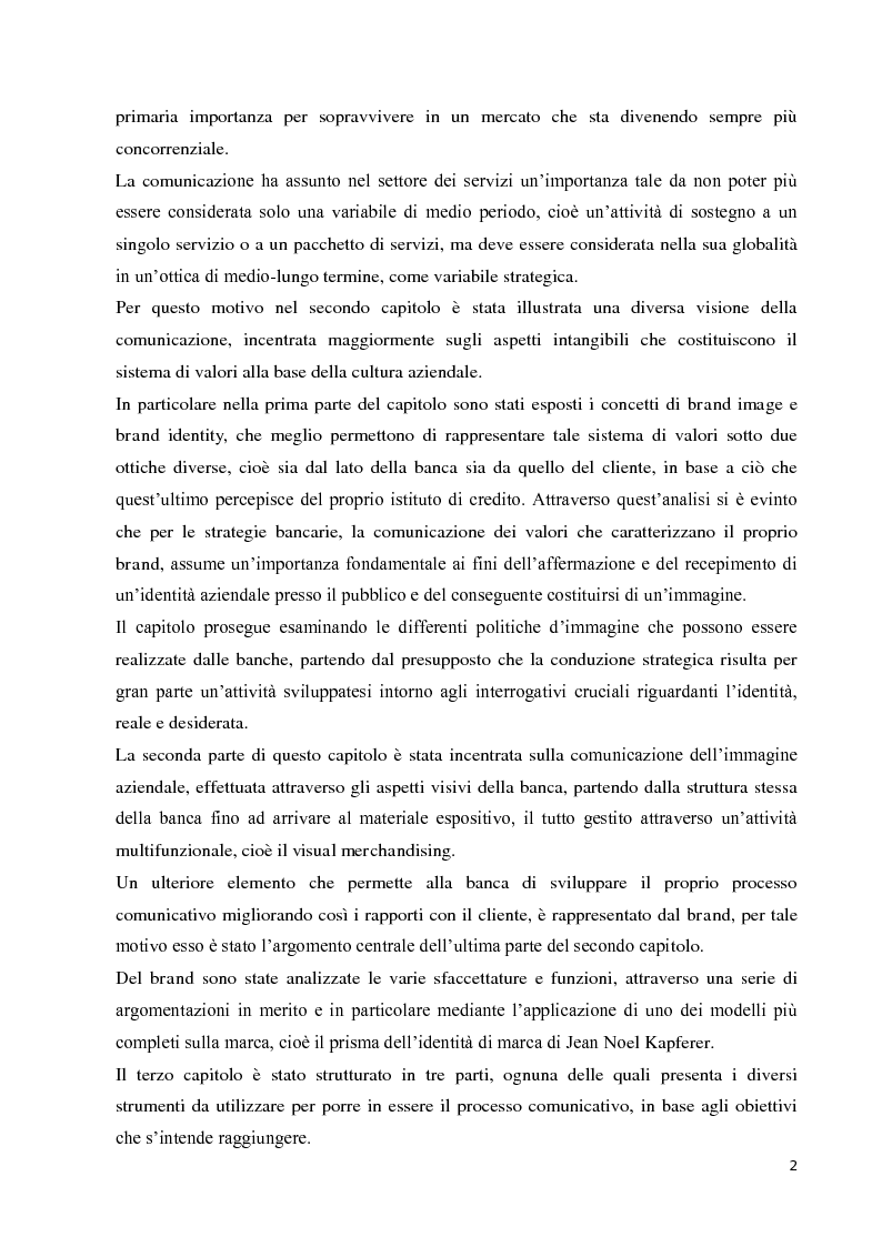 Anteprima della tesi: Strategie e strumenti di comunicazione nel settore bancario, Pagina 3