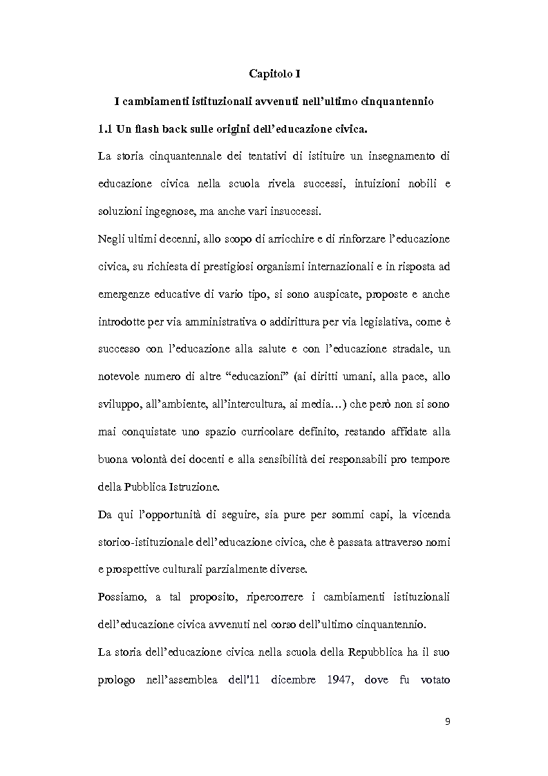 Anteprima della tesi: Dalle aule parlamentari alle aule scolastiche: l'insegnamento della Costituzione ai bambini, Pagina 7